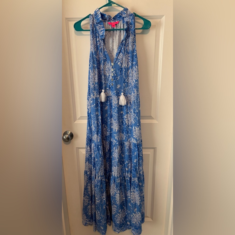 Lilly Pulitzer Malone Maxi Dress! Croc it and Lock it! EUC!